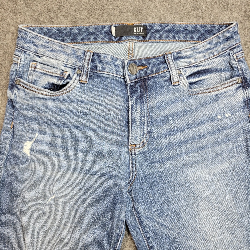KUT From The Kloth Jeans Womens 6 Blue Denim Reese Ankle Straight Leg Casual - Picture 4 of 12
